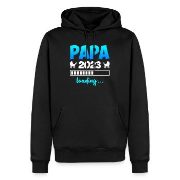 Papa 2023 - Männer Premium Bio Hoodie - Schwarz - Vorne - Nico (187cm)