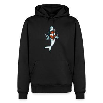 Hungry Shark Drôle de créature marine Surf - Sweat à capuche Premium bio Homme - noir - Devant - Nico (187cm)