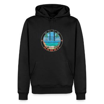 Kona Hawaii Shirt, Hawaii Beach Surfer Surfing - Men’s Premium Organic Hoodie - black - Front - Nico (187cm)