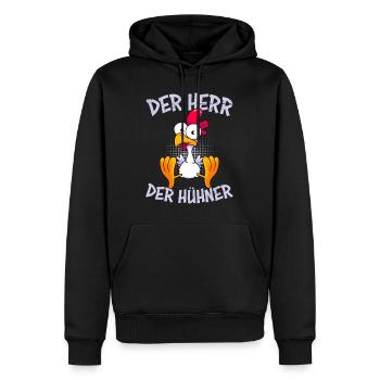Le Seigneur des Poulets VolailleNeur Poulets - Sweat à capuche Premium bio Homme - noir - Devant - Nico (187cm)