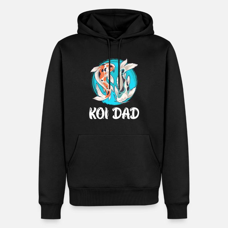 Koi Dad Koi Teich Fischteich - Männer Premium Bio Hoodie - Schwarz