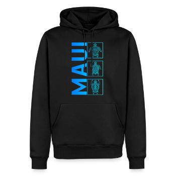 Maui Hawaii Shirt, Hawaii Beach Sea Turtle Scuba - Men’s Premium Organic Hoodie - black - Front - Nico (187cm)