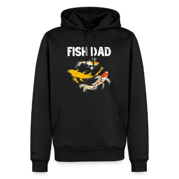 Poisson Papa Koi Carpe Koi Étang - Sweat à capuche Premium bio Homme - noir - Devant - Nico (187cm)