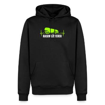 Rasenflüsterer Mähroboter - Männer Premium Bio Hoodie - Schwarz - Vorne - Nico (187cm)