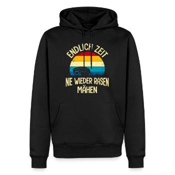 Nie mehr Rasen mähen Mähroboter Rasen mähen - Männer Premium Bio Hoodie - Schwarz - Vorne - Nico (187cm)