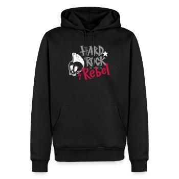 Hard Rock Rebell Grunge Musique Rétro - Sweat à capuche Premium bio Homme - noir - Devant - Nico (187cm)