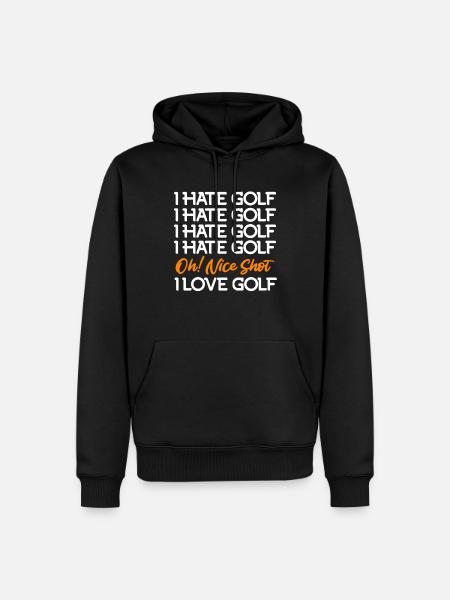 Golf Liebe und Golf Hass Golfspieler Golfer - Herre Premium økologisk hoodie - sort