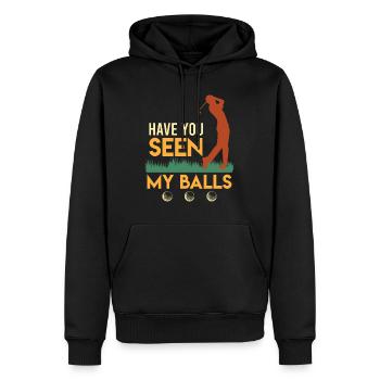 Avez-vous vu mes balles Golfspieler Golfer - Sweat à capuche Premium bio Homme - noir - Devant - Nico (187cm)