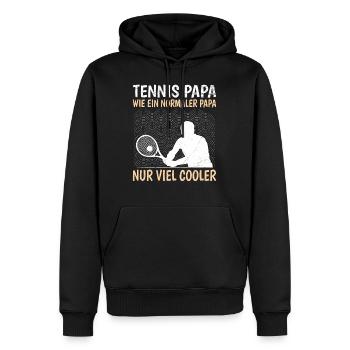 Tennis Papa wie ein normaler Papa nur cooler - Männer Premium Bio Hoodie - Schwarz - Vorne - Nico (187cm)
