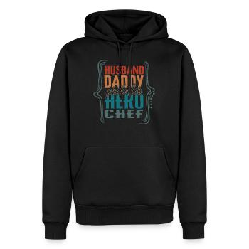 Ehemann Daddy Protector Hero Chef Shirt Väter - Männer Premium Bio Hoodie - Schwarz - Vorne - Nico (187cm)