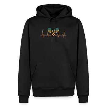 Joueur de tennis Heartbeat Tennis - Sweat à capuche Premium bio Homme - noir - Devant - Nico (187cm)