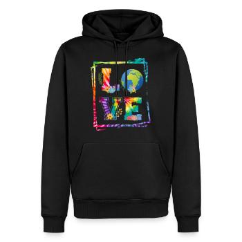 Love World Earth Day 2020 Chemise environnementale, - Sweat à capuche Premium bio Homme - noir - Devant - Nico (187cm)