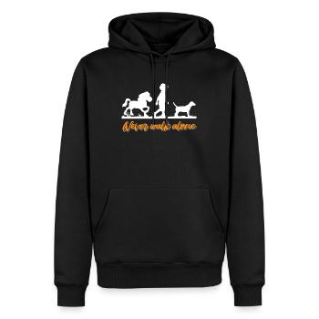 Pferd Hund Reiterin Pferde Mädchen - Männer Premium Bio Hoodie - Schwarz - Vorne - Nico (187cm)