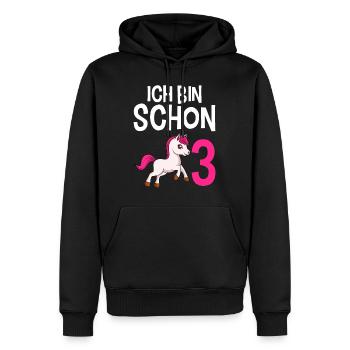 3 Jahre Mädchen 3. Geburtstag Mädchen - Männer Premium Bio Hoodie - Schwarz - Vorne - Nico (187cm)