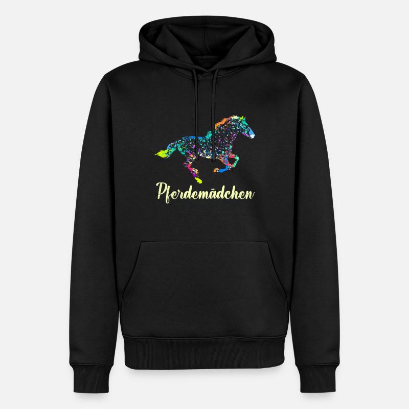 Pferdemädchen Reiterin Pferde Mädchen - Männer Premium Bio Hoodie - Schwarz