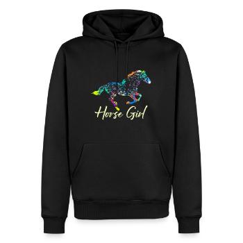 Horse Girl Rider Horse Girl - Men’s Premium Organic Hoodie - black - Front - Nico (187cm)