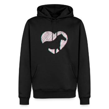 Dressage Cavaliers Cavaliers Chevaux Filles - Sweat à capuche Premium bio Homme - noir - Devant - Nico (187cm)