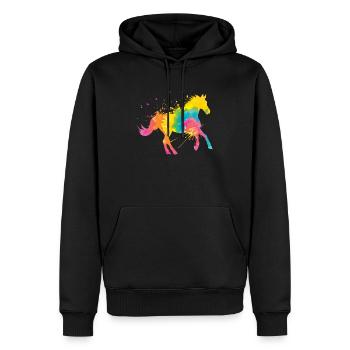 Sports équestres Art équestre Sport équestre Sport équestre - Sweat à capuche Premium bio Homme - noir - Devant - Nico (187cm)