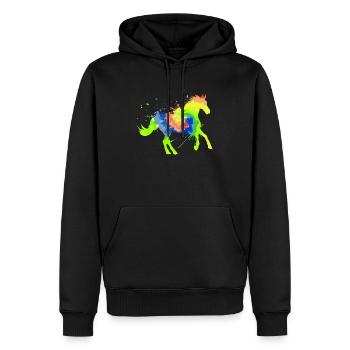 Sports équestres Art équestre Sport équestre Sport équestre - Sweat à capuche Premium bio Homme - noir - Devant - Nico (187cm)