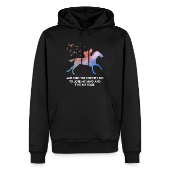 Citation équestre Equestrian Horse Girls - Sweat à capuche Premium bio Homme - noir - Devant - Nico (187cm)