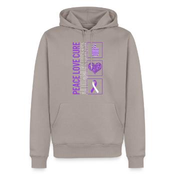 Frieden Liebe Heilung Autoimmunkrankheit T Shirt - Männer Premium Bio Hoodie - Taupe - Vorne - Nico (187cm)