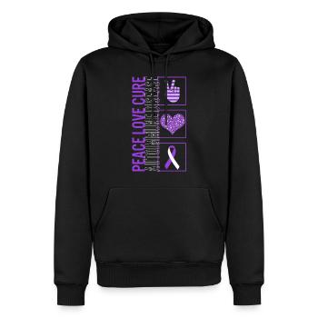 Frieden Liebe Heilung Autoimmunkrankheit T Shirt - Männer Premium Bio Hoodie - Schwarz - Vorne - Nico (187cm)