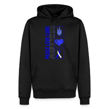 Peace Love Cure Autism T Shirt - Sweat à capuche Premium bio Homme - noir - Devant - Nico (187cm)
