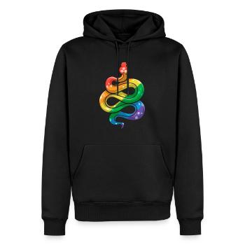 LGBT Pride Snake DRAPEAU LGBTQ Couleurs Gay Pride - Sweat à capuche Premium bio Homme - noir - Devant - Nico (187cm)