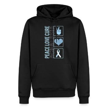 Peace Love Cure Achalasia T Shirt - Sweat à capuche Premium bio Homme - noir - Devant - Nico (187cm)