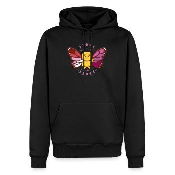 Lesbische Flagge Monarch Schmetterling Insekt subtil - Männer Premium Bio Hoodie - Schwarz - Vorne - Nico (187cm)