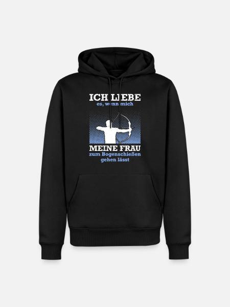 Ehemann Bogenschützen Papa Bogenschießen - Männer Premium Bio Hoodie - Schwarz