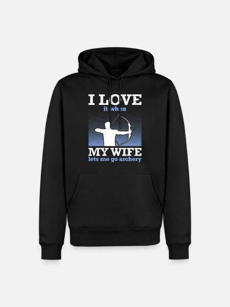 Husband Archer Papa Archery - Men’s Premium Organic Hoodie - black