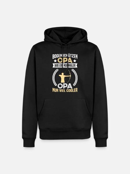 Bogenschützen Opa - Männer Premium Bio Hoodie - Schwarz