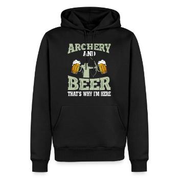 Bogenschießen und Bier Männer - Männer Premium Bio Hoodie - Schwarz - Vorne - Nico (187cm)