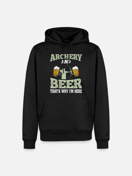 Bogenschießen und Bier Männer - Männer Premium Bio Hoodie - Schwarz