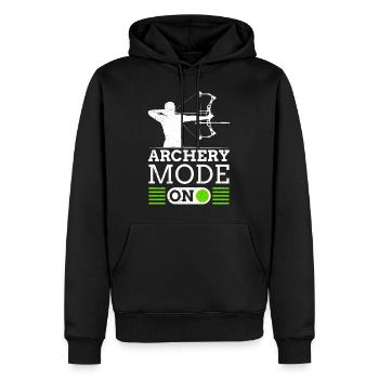 Archery Mode On Bogenschießen Compoundbogen - Männer Premium Bio Hoodie - Schwarz - Vorne - Nico (187cm)