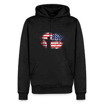 USA Bogenschießen US Flagge Bogenschütze - Männer Premium Bio Hoodie - Schwarz - Vorne - Nico (187cm)