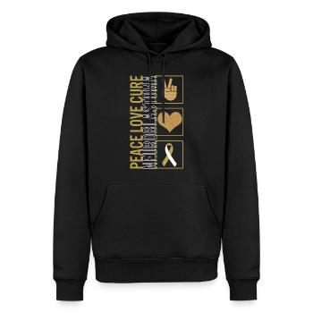 Peace Love Cure Neuroblastome T Shirt - Sweat à capuche Premium bio Homme - noir - Devant - Nico (187cm)