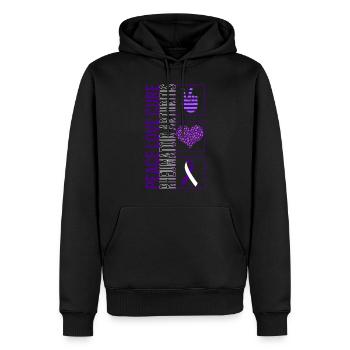 Peace Love Cure Rheumatoid Arthritis T Shirt - Men’s Premium Organic Hoodie - black - Front - Nico (187cm)