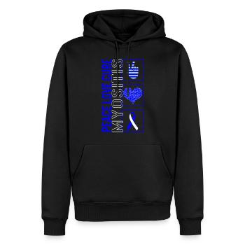 Peace Love Cure Myositis T Shirt - Sweat à capuche Premium bio Homme - noir - Devant - Nico (187cm)