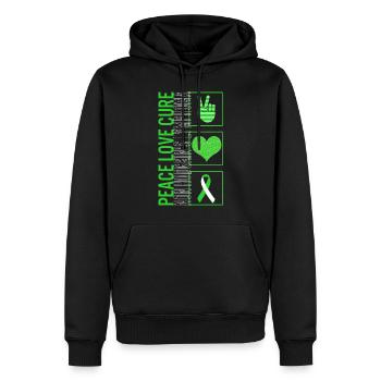 Peace Love Cure Non Hodgkin's Lymphom T-Shirt - Männer Premium Bio Hoodie - Schwarz - Vorne - Nico (187cm)
