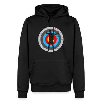 Tir à l’arc Cible Archer - Sweat à capuche Premium bio Homme - noir - Devant - Nico (187cm)
