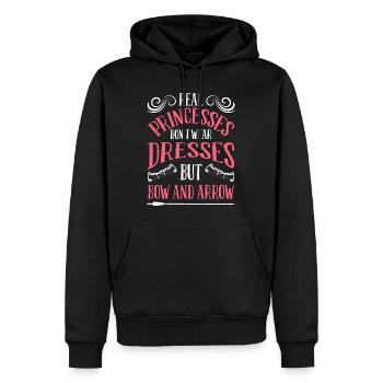 Princesse avec arc et flèche archer - Sweat à capuche Premium bio Homme - noir - Devant - Nico (187cm)