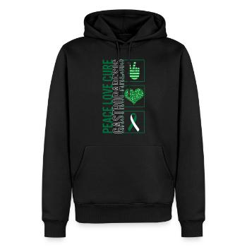 Peace Love Cure Gastroparésie T Shirt - Sweat à capuche Premium bio Homme - noir - Devant - Nico (187cm)