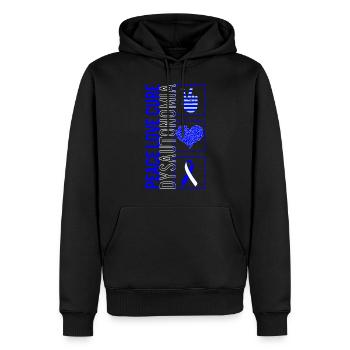 Peace Love Cure Dysautonomia T Shirt - Sweat à capuche Premium bio Homme - noir - Devant - Nico (187cm)