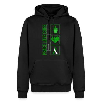Peace Love Cure ET T Shirt - Sweat à capuche Premium bio Homme - noir - Devant - Nico (187cm)