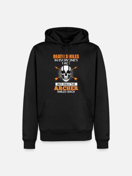 Archer smiles Archery saying - Men’s Premium Organic Hoodie - black