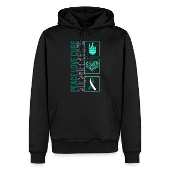 Frieden Liebe Heilung Vulva Krebs T Shirt - Männer Premium Bio Hoodie - Schwarz - Vorne - Nico (187cm)