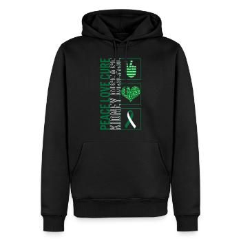 Peace Love Cure Kidney Disease T Shirt - Sweat à capuche Premium bio Homme - noir - Devant - Nico (187cm)