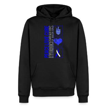 Peace Love Cure Hydrocephalus T Shirt - Sweat à capuche Premium bio Homme - noir - Devant - Nico (187cm)